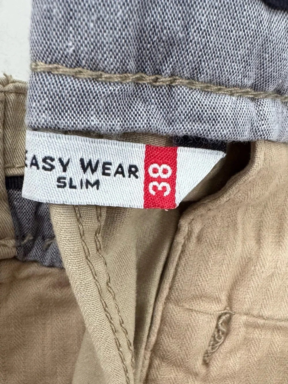 Easy Wear Boys Khaki Slim Fit Pants. Size 38
